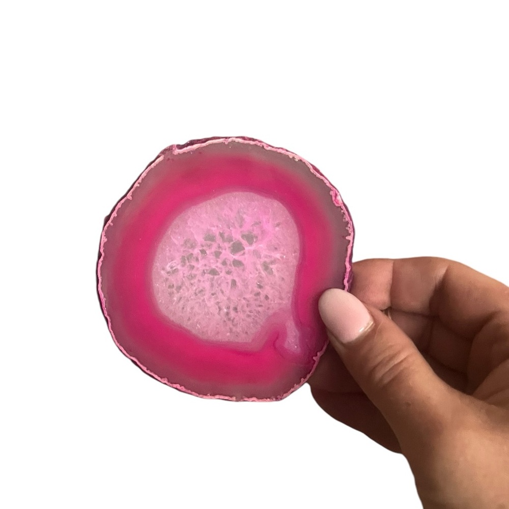 4 pink geode coasters - Picture 2 of 8